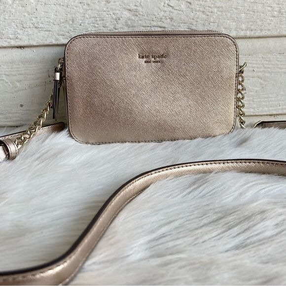 KATE SPADE Rose Gold Chain Crossbody Wallet on Chain Madison Natasha - Picture 1 of 12
